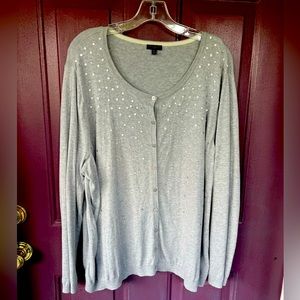 Talbots Woman Gray long sleeve Button Up cardigan sweater - Size 3X